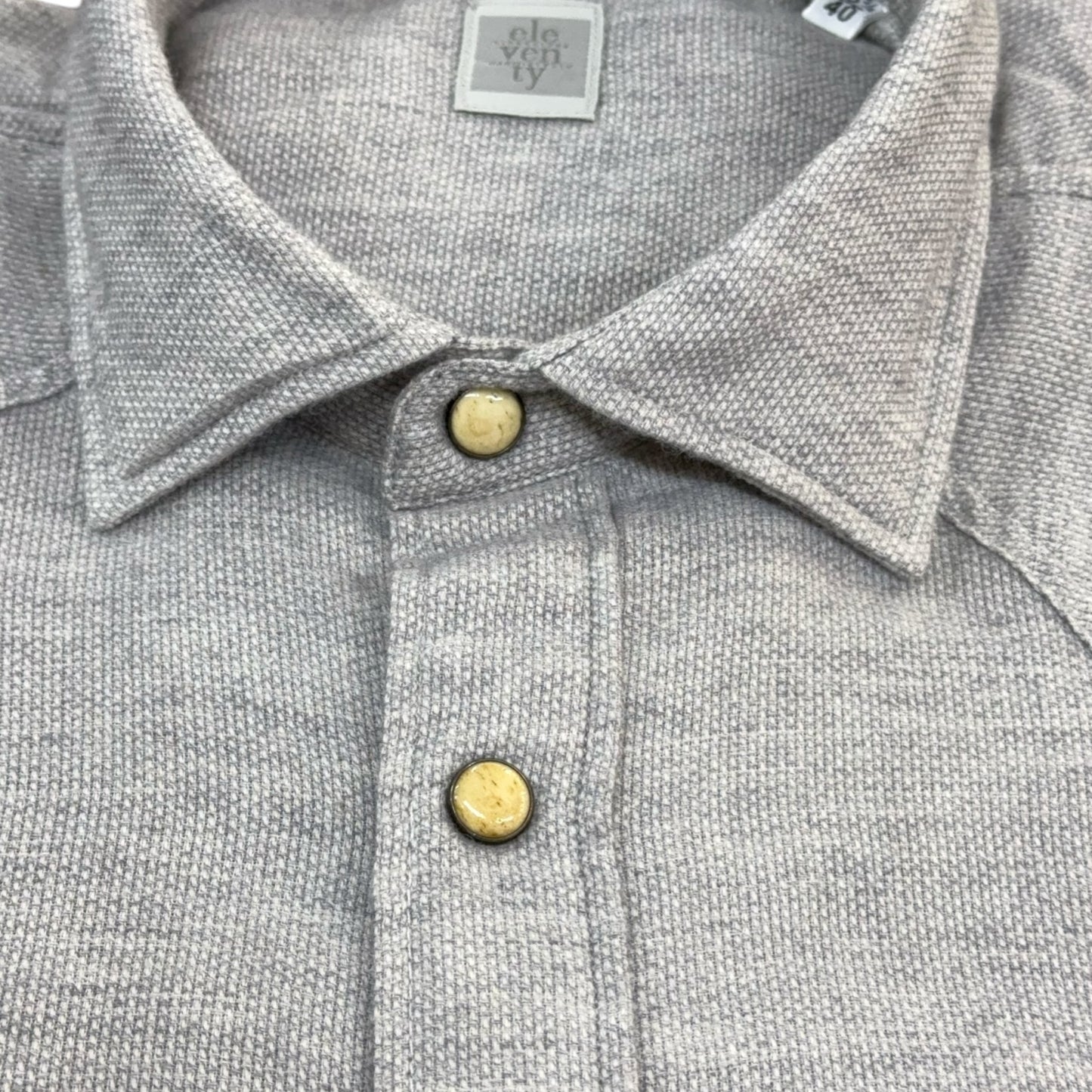 ELEVENTY CHEMISE HOMME FLANELLE LIGHT GREY
