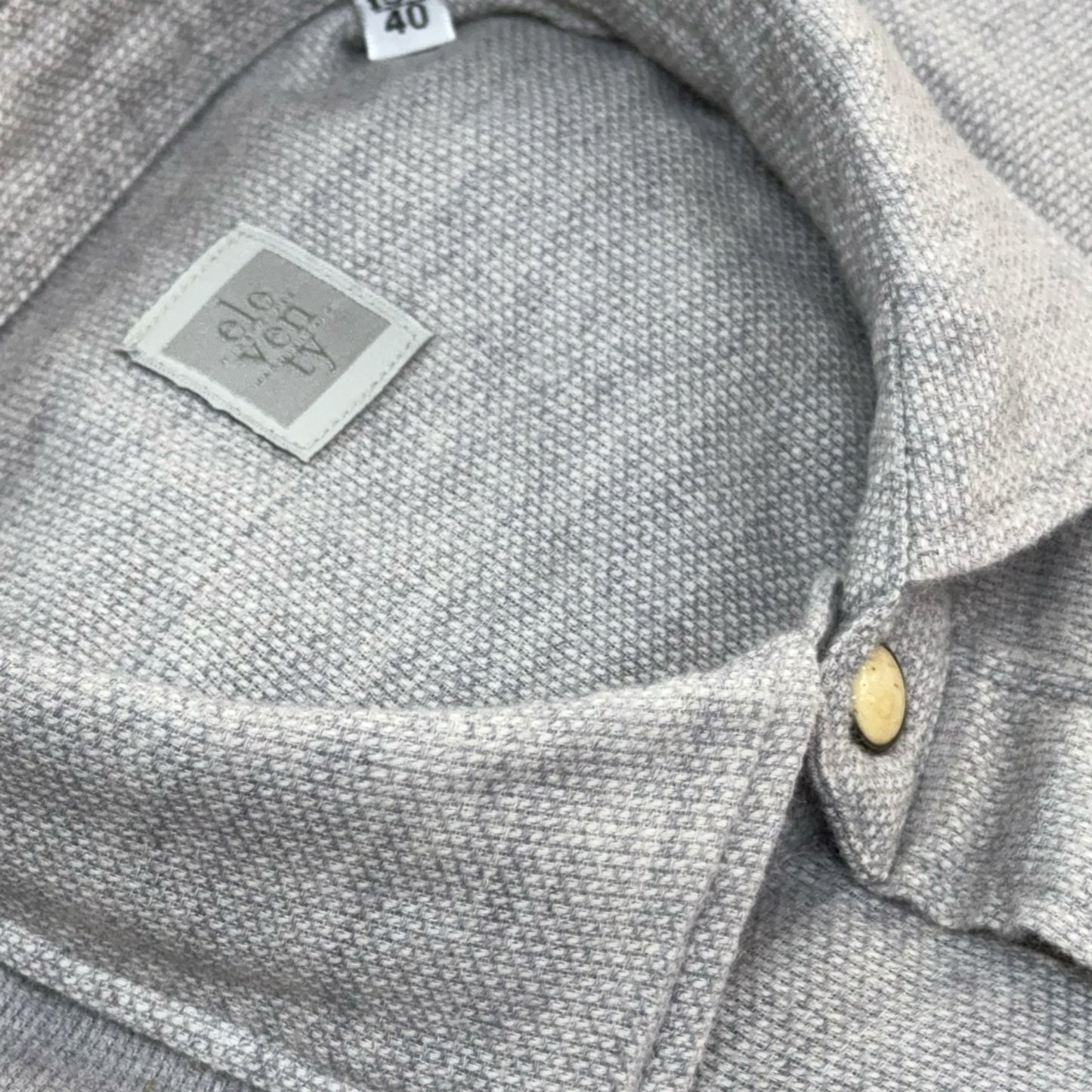 ELEVENTY CHEMISE HOMME FLANELLE LIGHT GREY