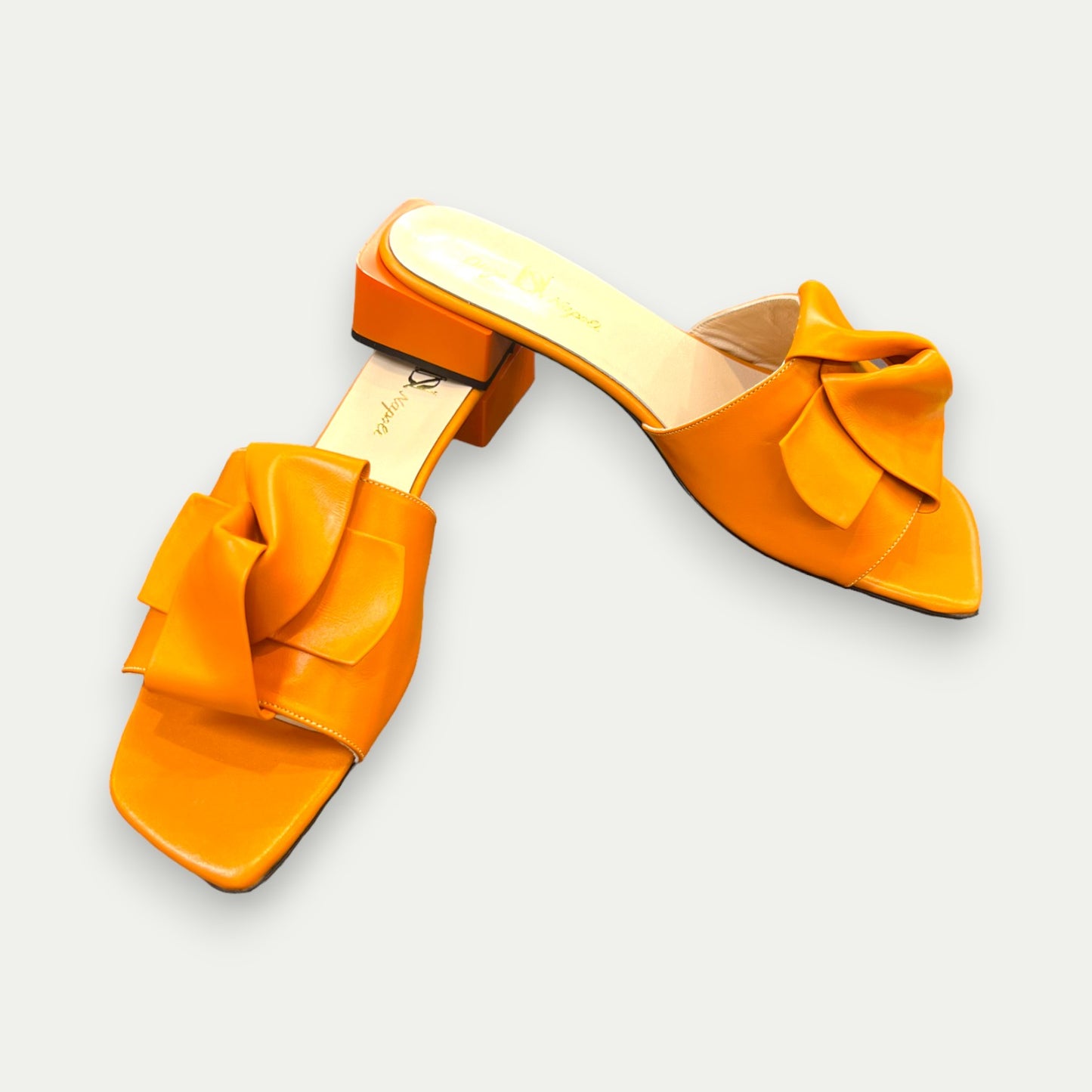 SANDALES Nouées EN CUIR ORANGE