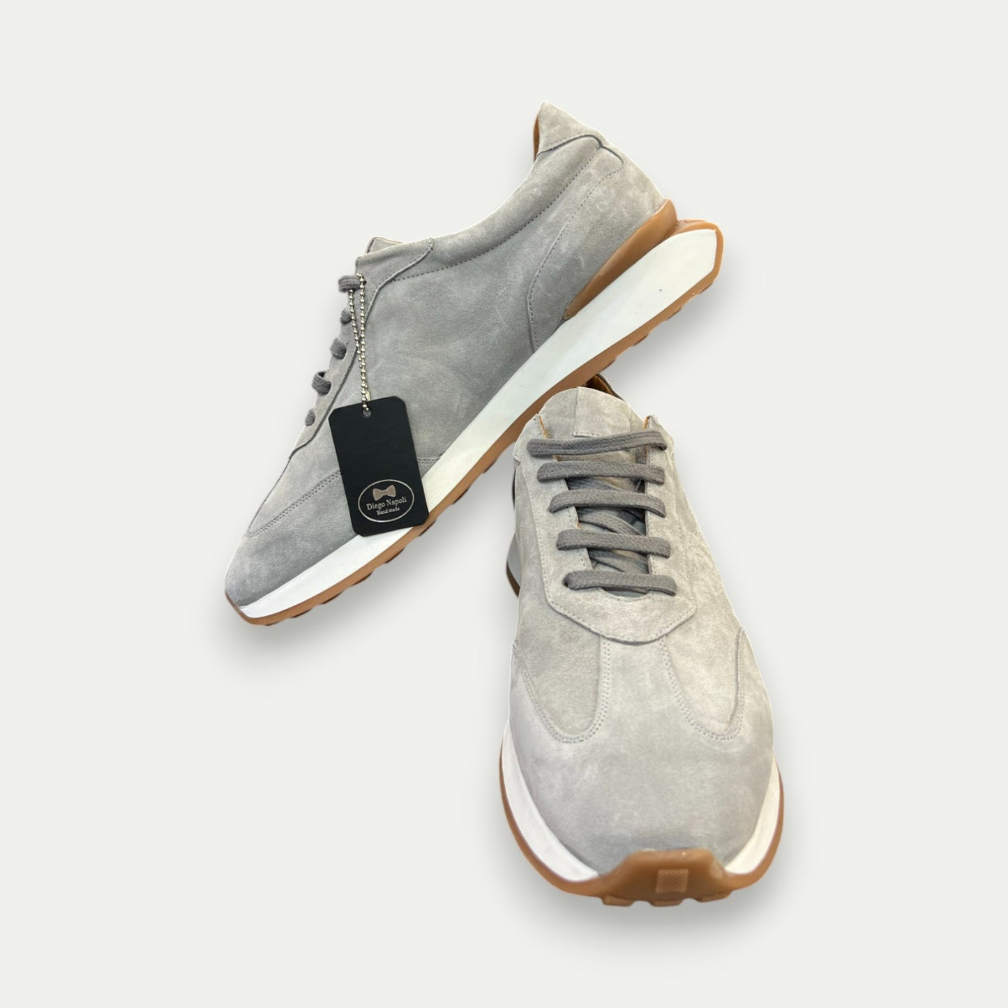 CITY BASKETS LIGHT GREY SUÈDE HOMME LACETS SEMELLES BICOLORE