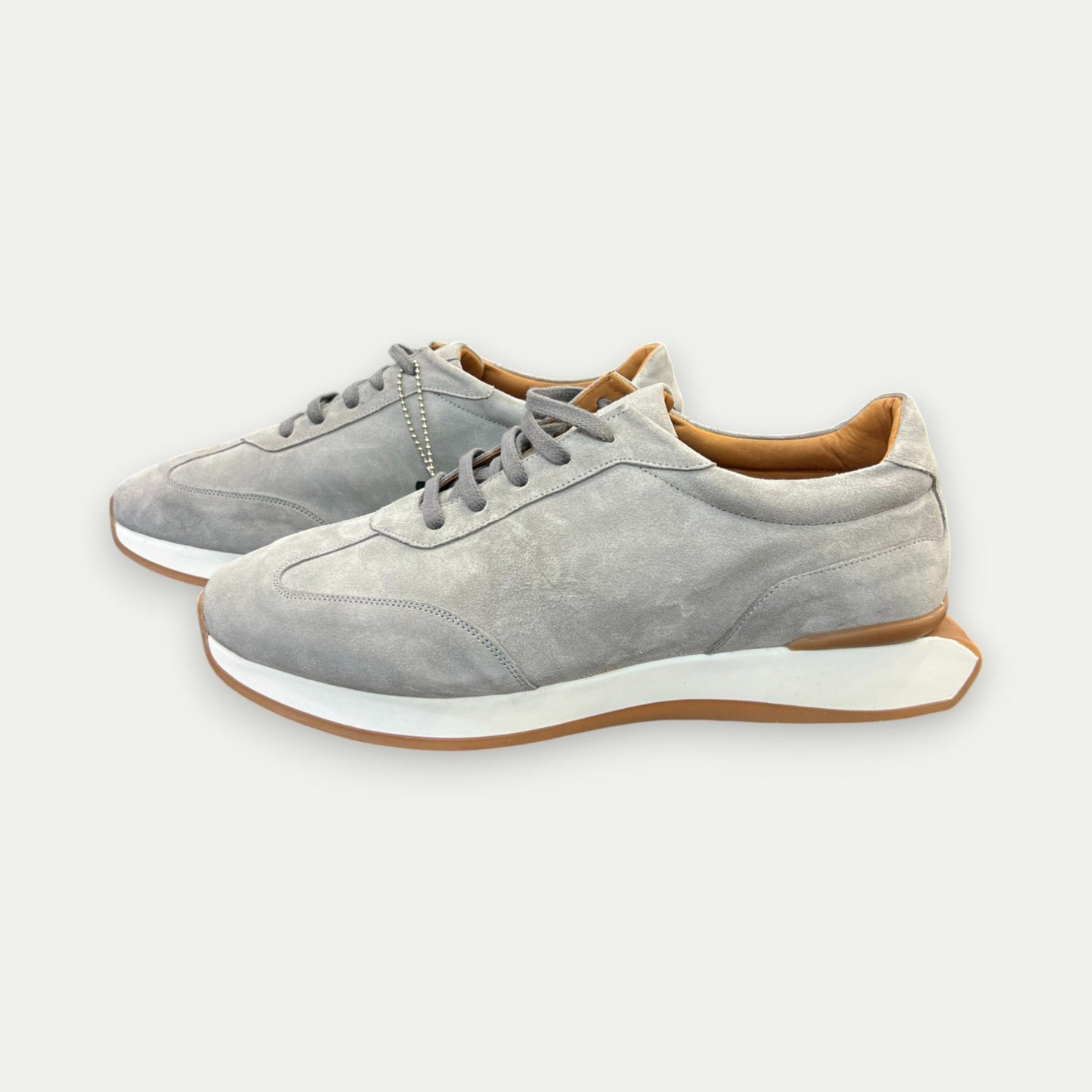 CITY BASKETS LIGHT GREY SUÈDE HOMME LACETS SEMELLES BICOLORE