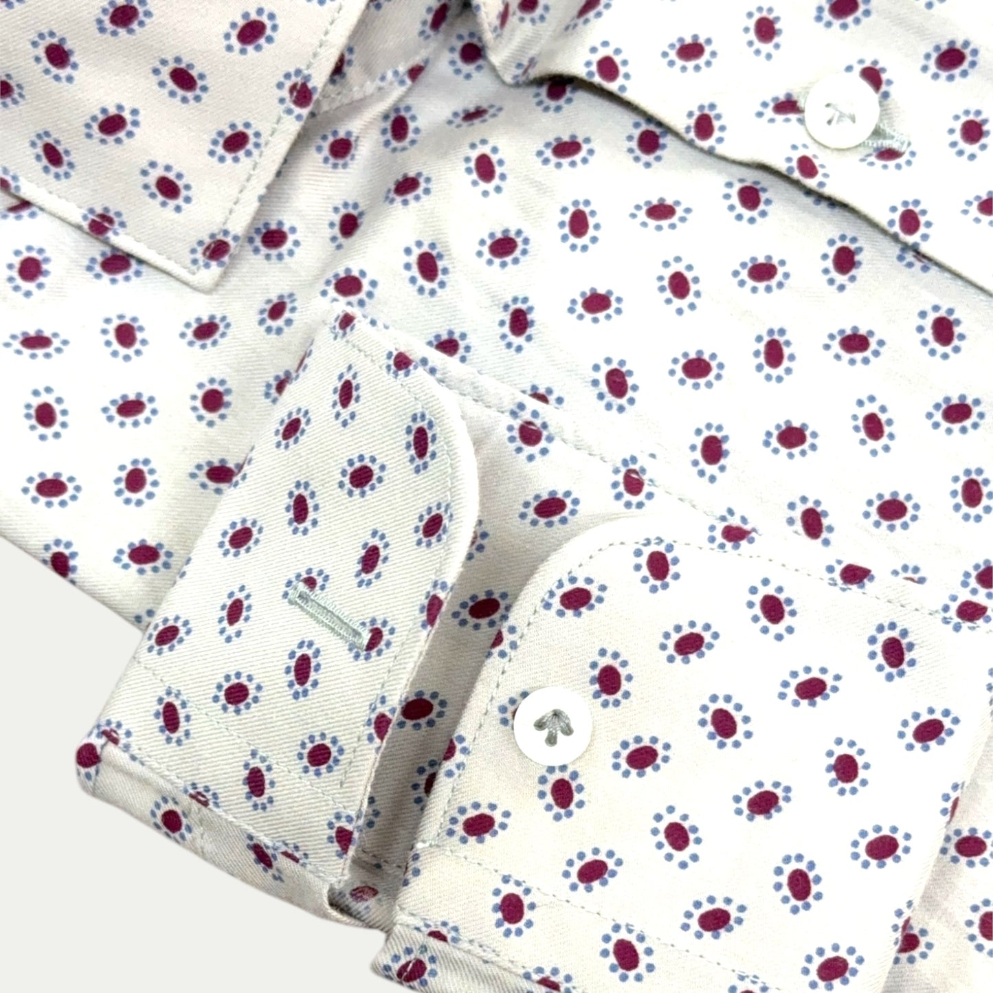 ACQUAROLI CHEMISE HOMME EN COTON MOTIF PAISLEY CONTRASTE