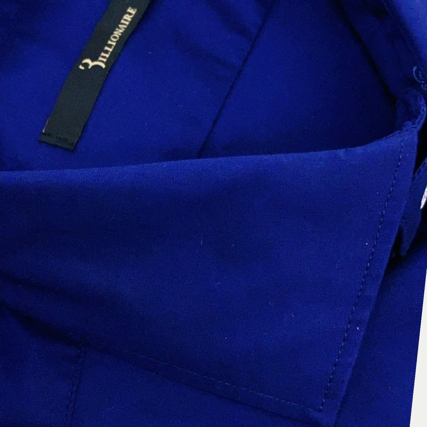 BILLIONAIRE CHEMISE HOMME EN COTON STRETCH BLEU LOGO BLANC