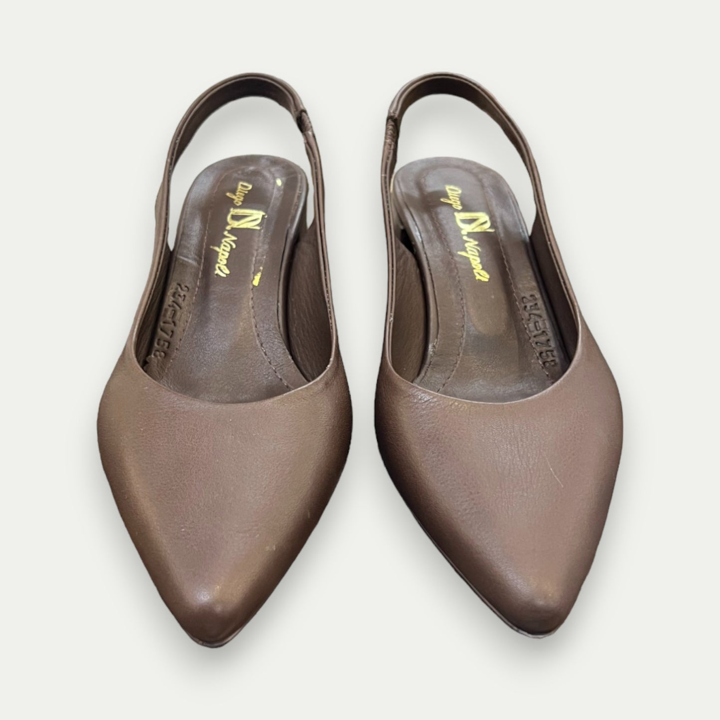 MULES TALONS EN CUIR MARRON