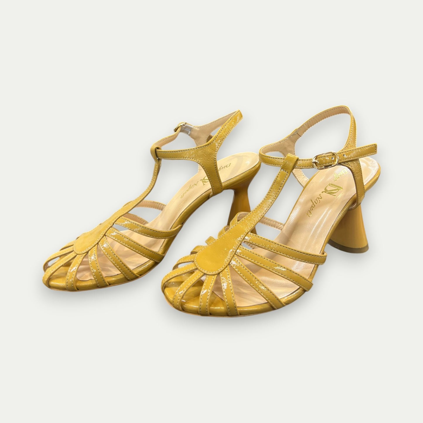 SANDALES A TALONS MARRON